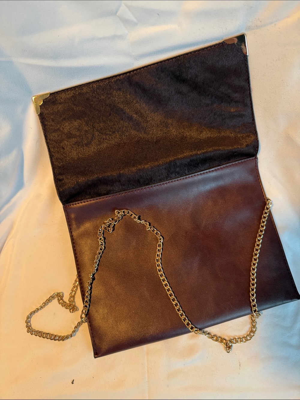 Hair on Hide upper Leather Deep Plum Clutch/Crossbody Purse - Picture 4 of 4